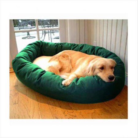 MAJESTIC PET 32 in. Medium Bagel Bed- Green and Sherpa 788995612339